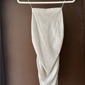 Silver Sparkly Body Con Mini Dress
